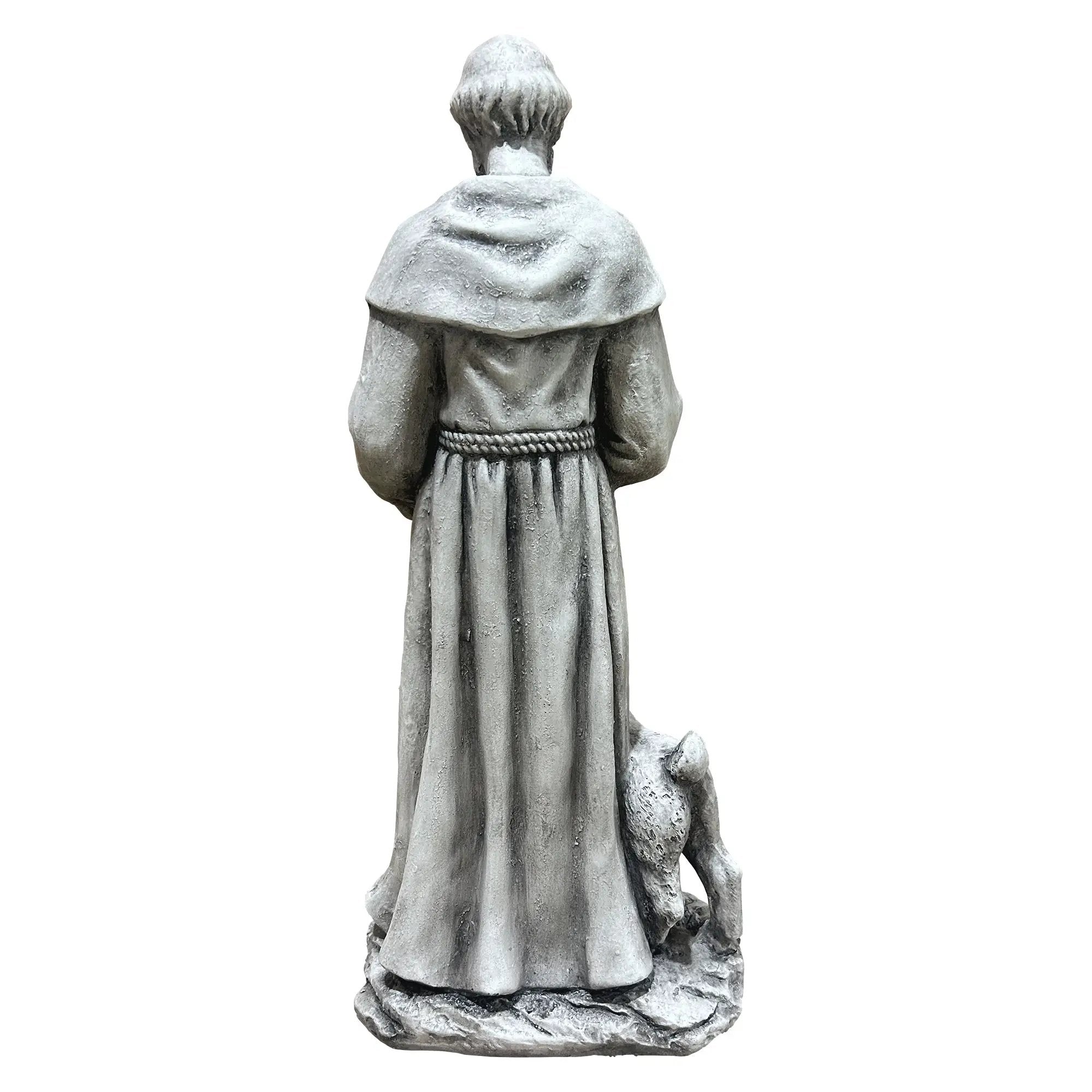 Magnesium Oxide Saint Statue With Lamb Weatherproof Religious Sculpture by HouseOfZazla