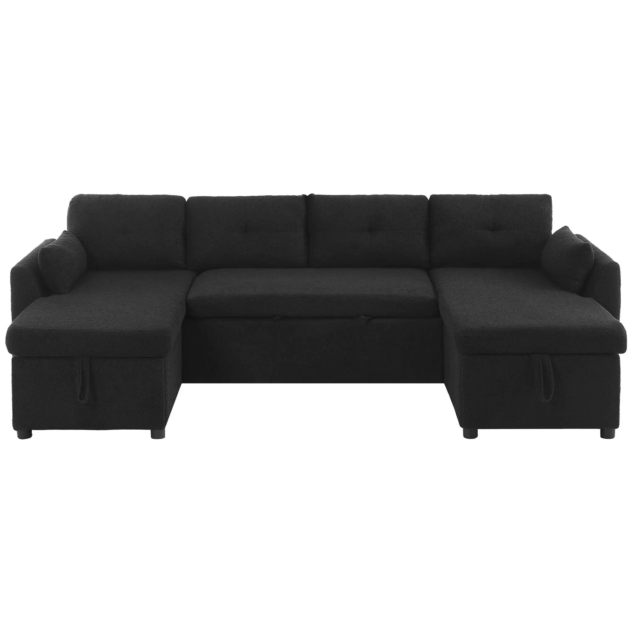 U-Shaped Sectional Sofa Bed With Storage And USB Ports by HouseOfZazla