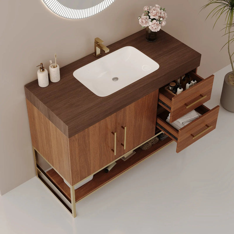 36" Modern Free-Standing Bathroom Vanity with Seamless Ceramic Sink by HouseOfZazla