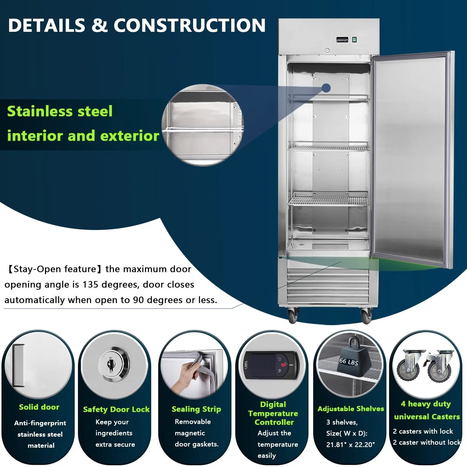 27" Commercial Refrigerator with Solid Door by HouseOfZazla