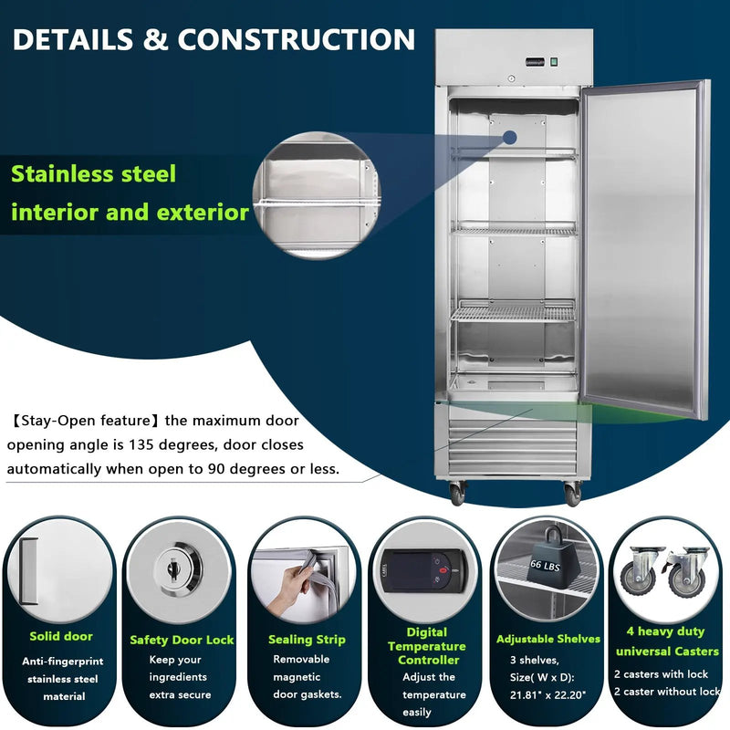 27" Commercial Refrigerator with Solid Door by HouseOfZazla