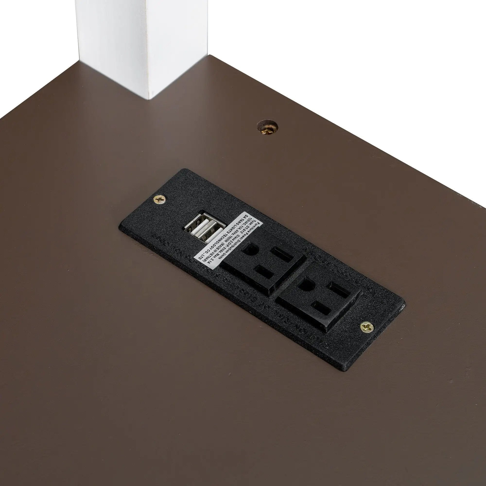 Queen Size Loft Bed With Desk, Open Shelf, Storage Box And USB Charging Station - White by Unique Piece Furniture