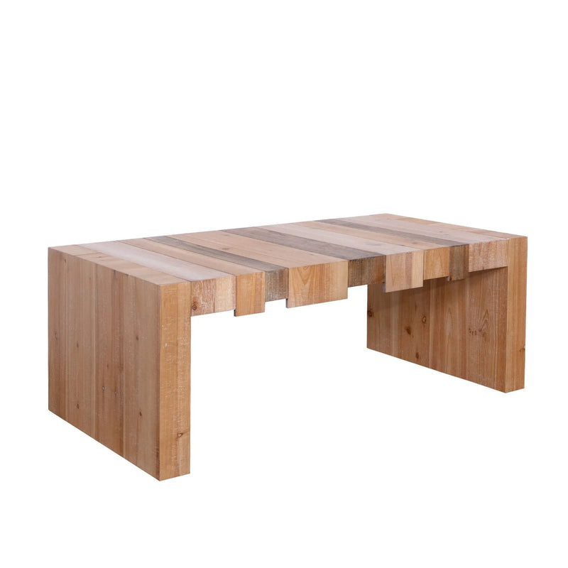 Modern Rustic Table With Sculpted Block Design by Unique Piece Furniture