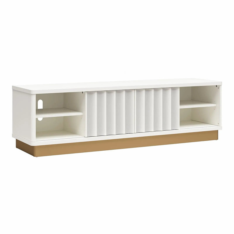 Rene - Scalloped TV Stand For TVs Up To 65" - White by HouseOfZazla