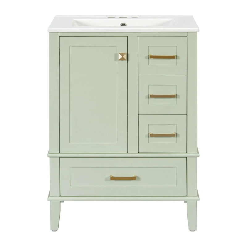 Bathroom Vanity, Modern Bathroom Cabinet With Sink Combo Set, Bathroom Storage Cabinet With A Soft Closing Door And 3 Drawers, Solid Wood Frame by HouseOfZazla