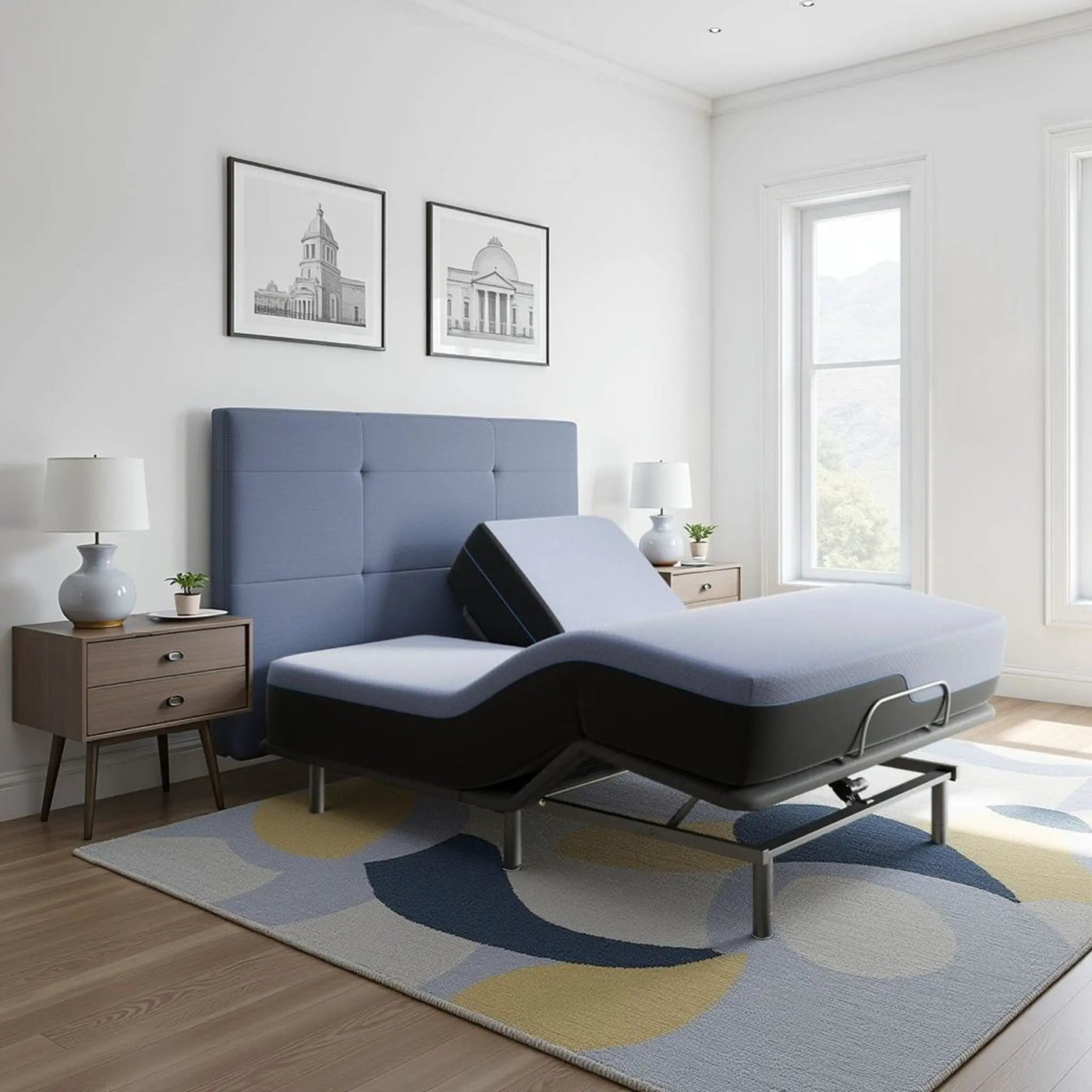 Refresh - 12" Flex Head Memory Foam Hybrid Mattress And Adjustable Base Bundle by Unique Piece Furniture