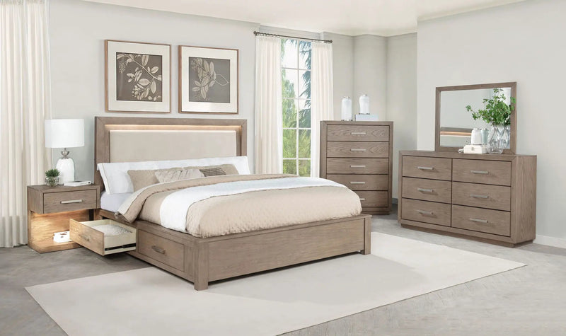 Kenora 5-piece Eastern King Bedroom Set Barley Brown by Unique Piece Furniture