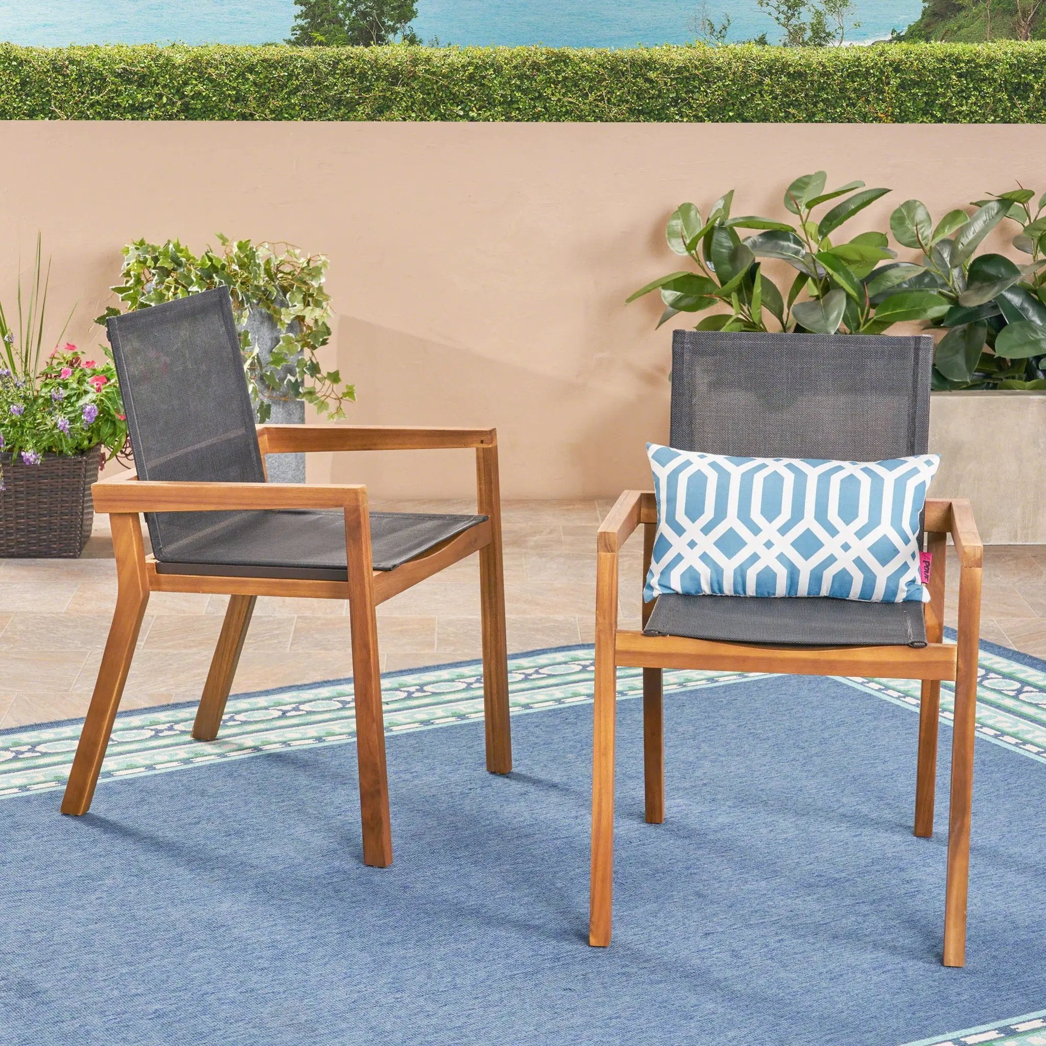 Belfast - Dining Chair With Acacia Wood Frame And Seating (Set of 2) by HouseOfZazla