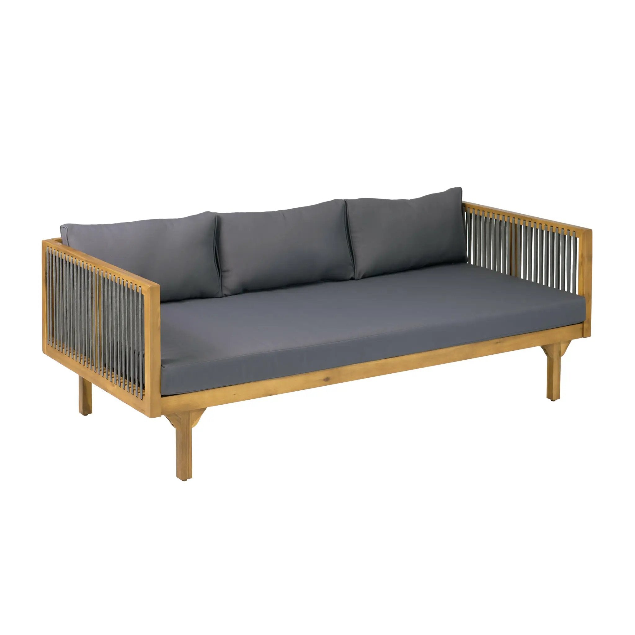 2-Piece Outdoor Patio Set: Sofa with Dark Grey Cushions by HouseOfZazla