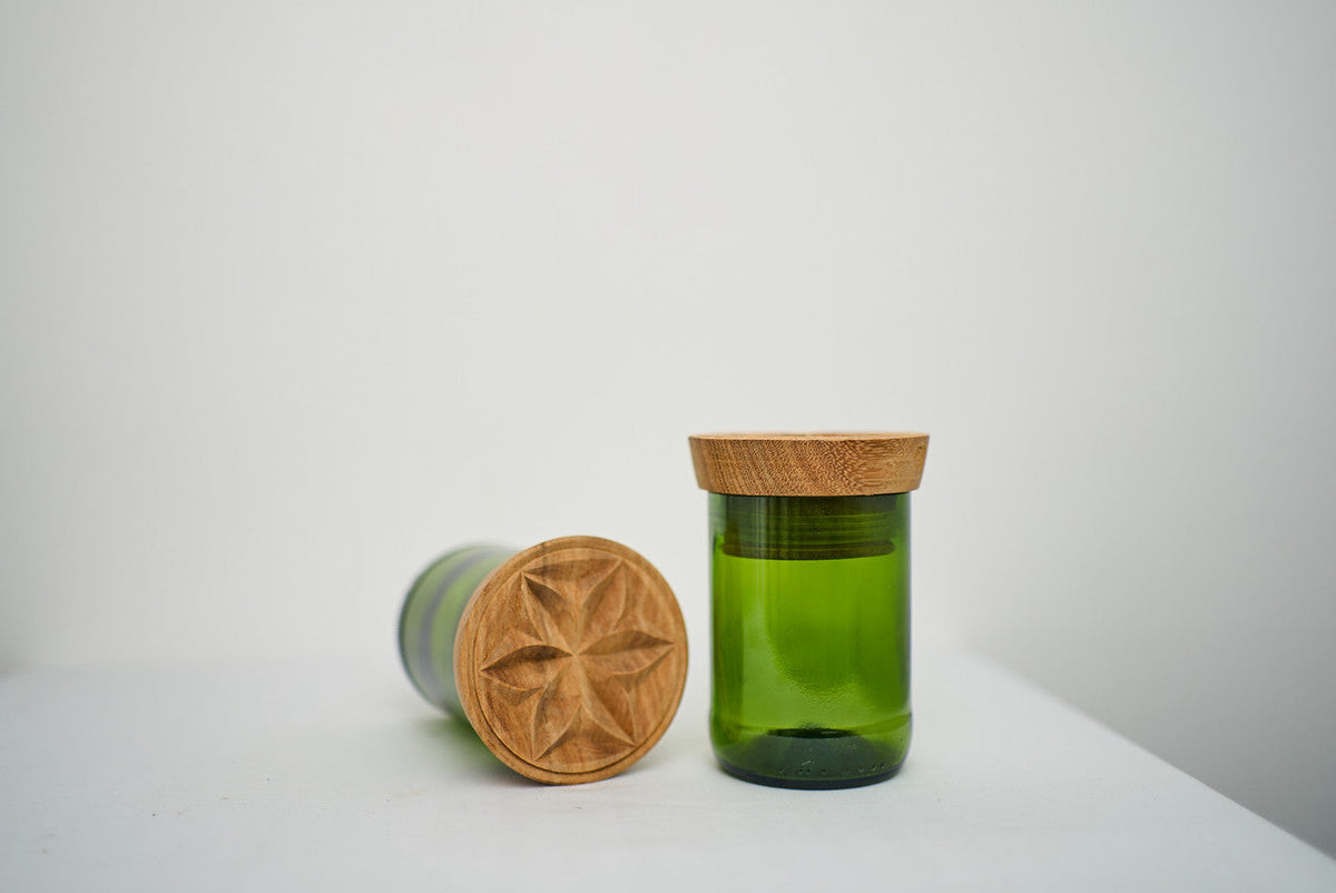 Hiliki Jar - Dark Green - Large (set of 2), photo 2 of 3