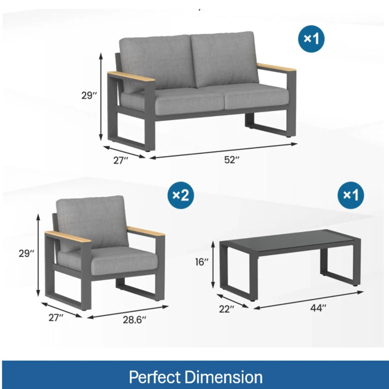 Modern Outdoor Sofa Set With Coffee Table by HouseOfZazla