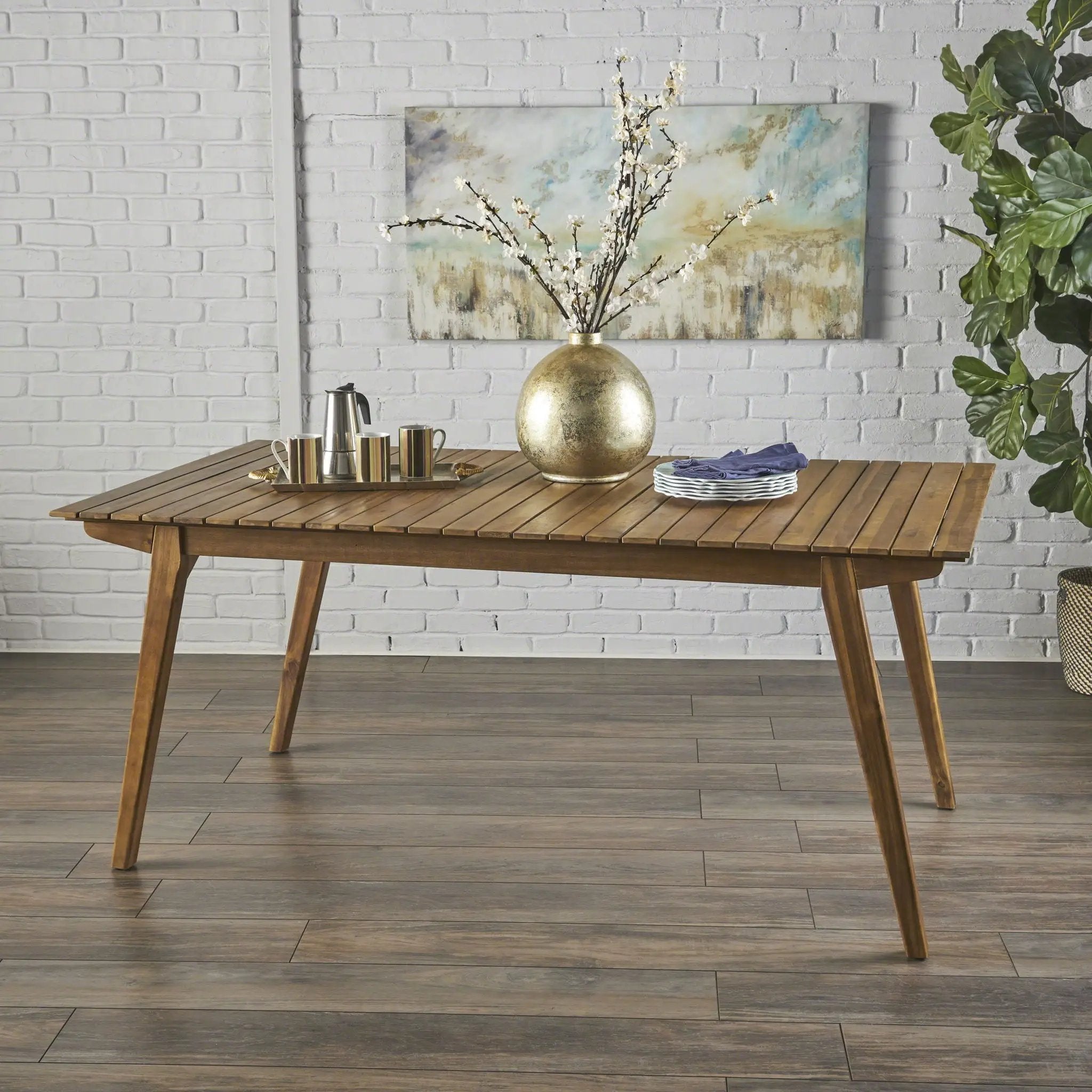 Outdoor Dining Table & Frame - Teak Wood by HouseOfZazla