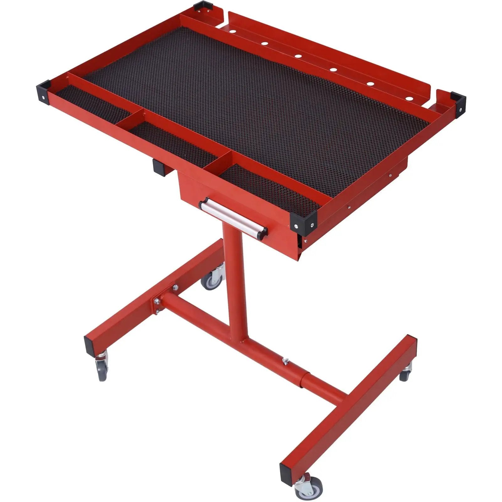 Adjustable Tear Down Work Table With Drawer For Garages, Repair Shops, And Diy, Portable, (4) 2.5" Swivel Casters, 220 Pound Capacity, Rubber Corners, Heavy Duty Steel by HouseOfZazla