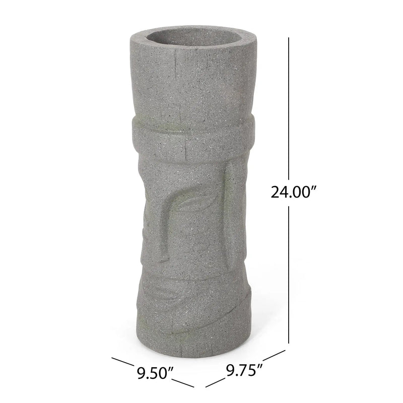 Classic Flower Planter With Magnesium Oxide Material - Stone Gray by HouseOfZazla