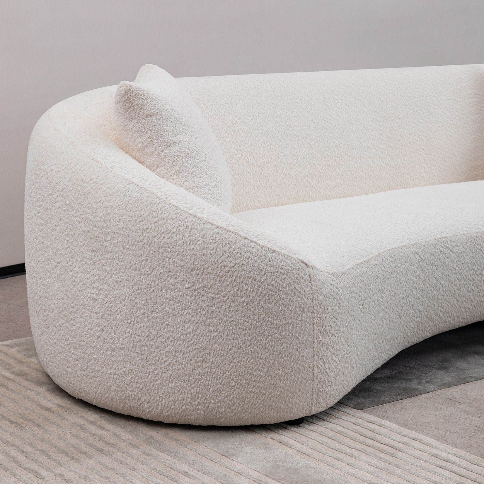 Curved 3 Seater Sofa For Living Room - White by HouseOfZazla
