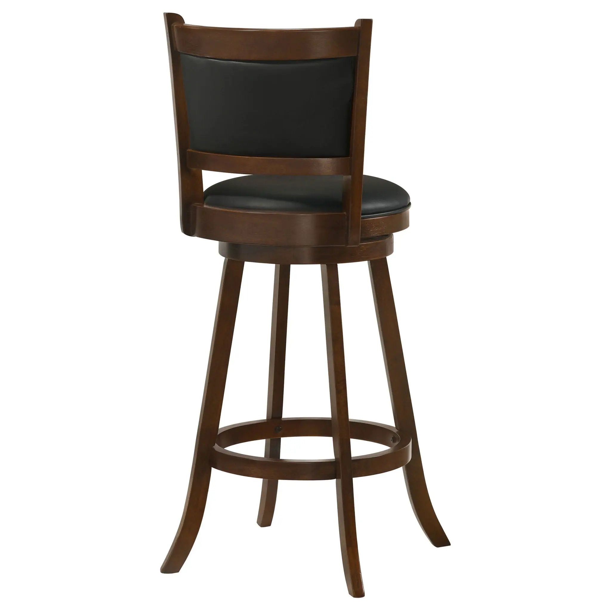 Swivel Stool With Upholstered Seat (Set of 2) - Black / Brown by HouseOfZazla