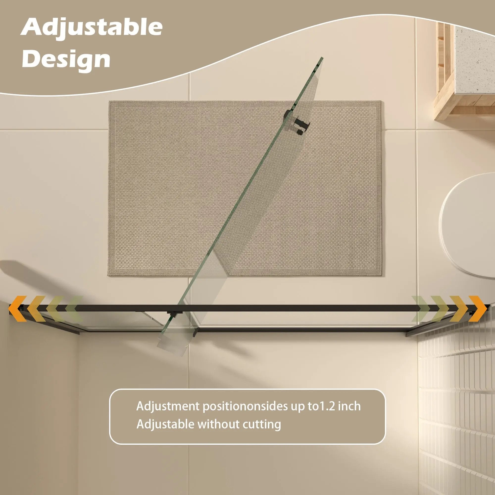 47-49" W × 72" H Pivot Shower Door with Clear Tempered Glass by HouseOfZazla