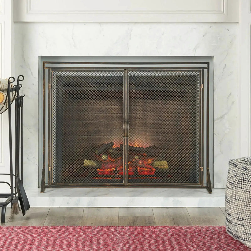 Samantha Iron Fireplace Screen 2 Door Design by HouseOfZazla