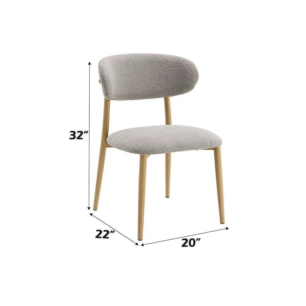 Kacey - Side Chair (Set of 2) - Gray Boucle & Natural by Unique Piece Furniture