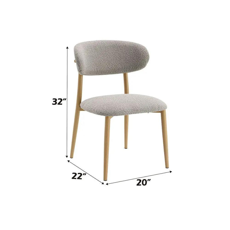 Kacey - Side Chair (Set of 2) - Gray Boucle & Natural by Unique Piece Furniture