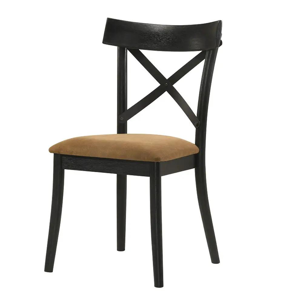 Hillary - Side Chair (Set of 2) - Brown Leather Aire, Walnut & Black by Unique Piece Furniture