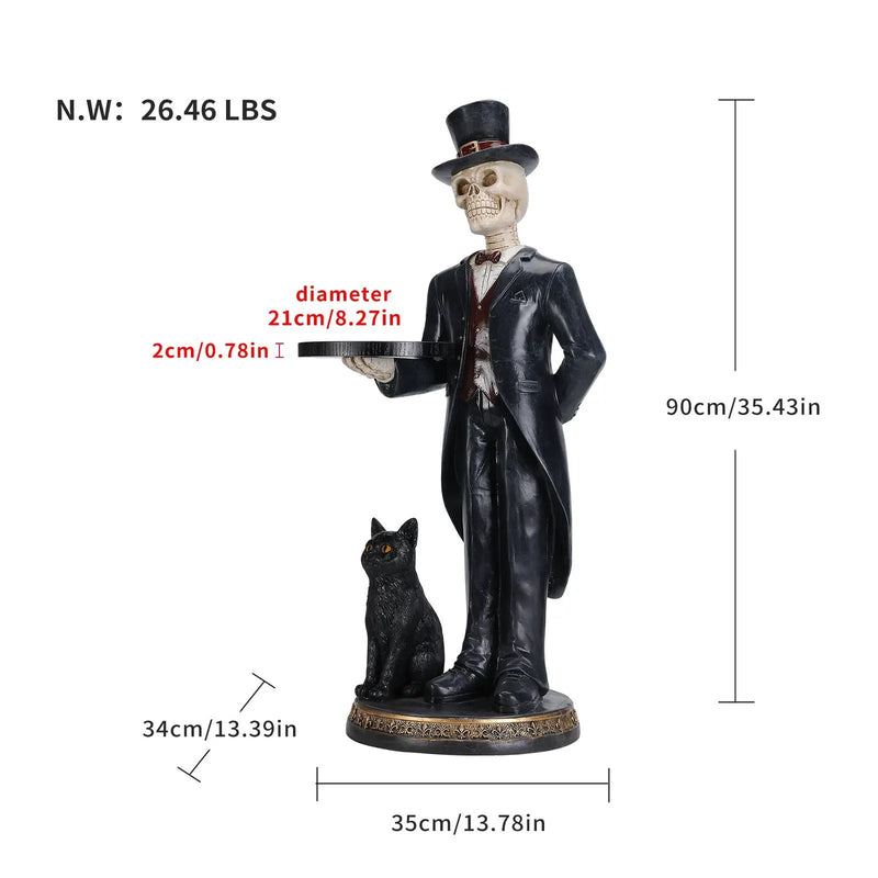 Halloween Skeleton Butler Floor Statue by HouseOfZazla