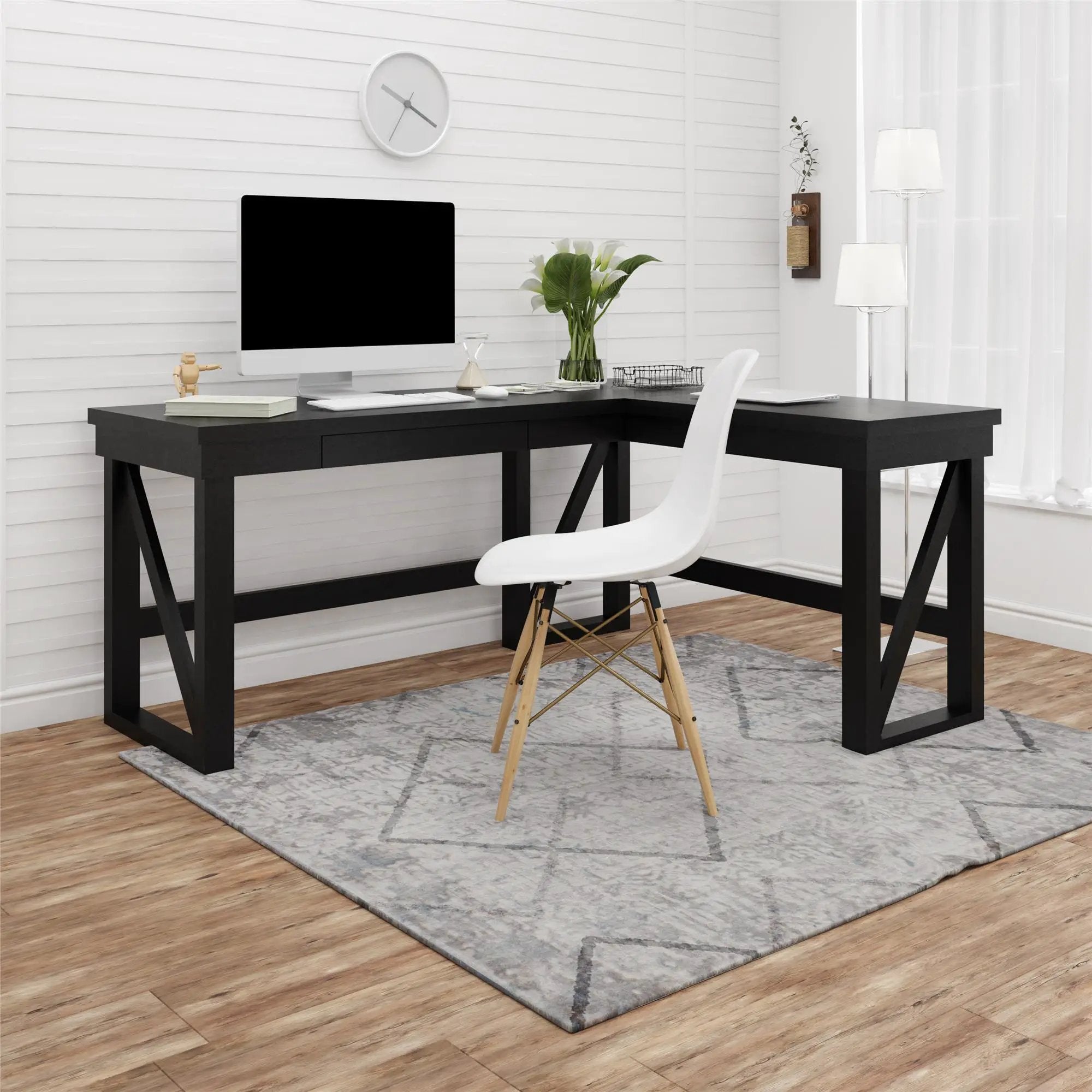 Crestwood - Lift Top L Desk - Black by Unique Piece Furniture