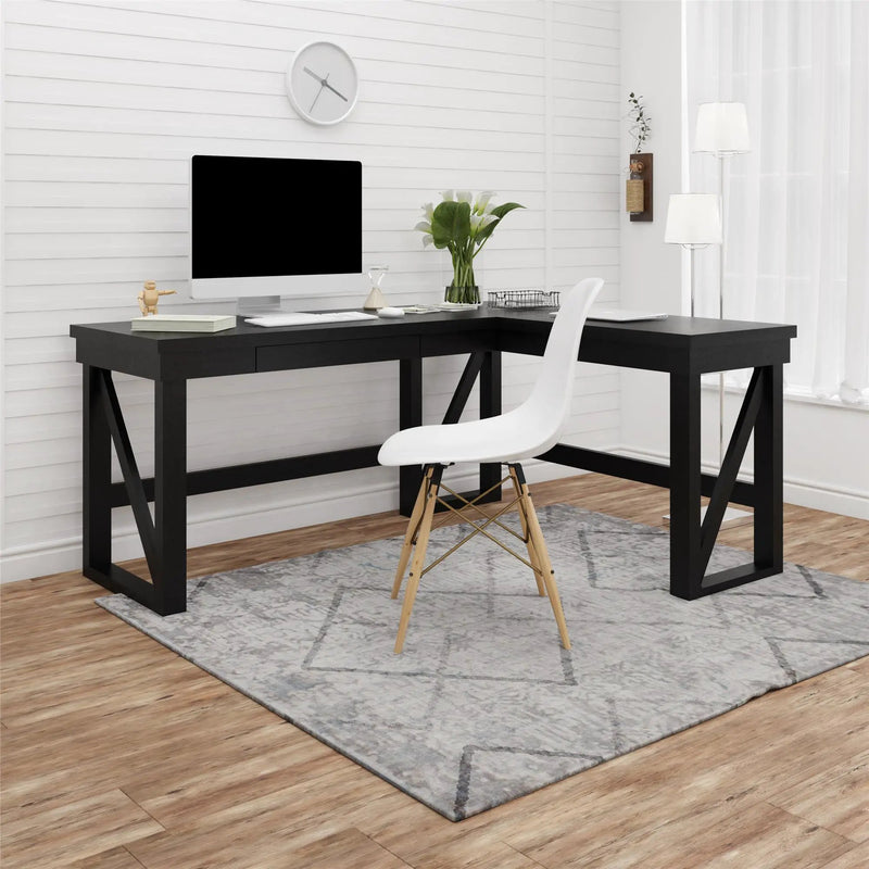 Crestwood - Lift Top L Desk - Black by Unique Piece Furniture