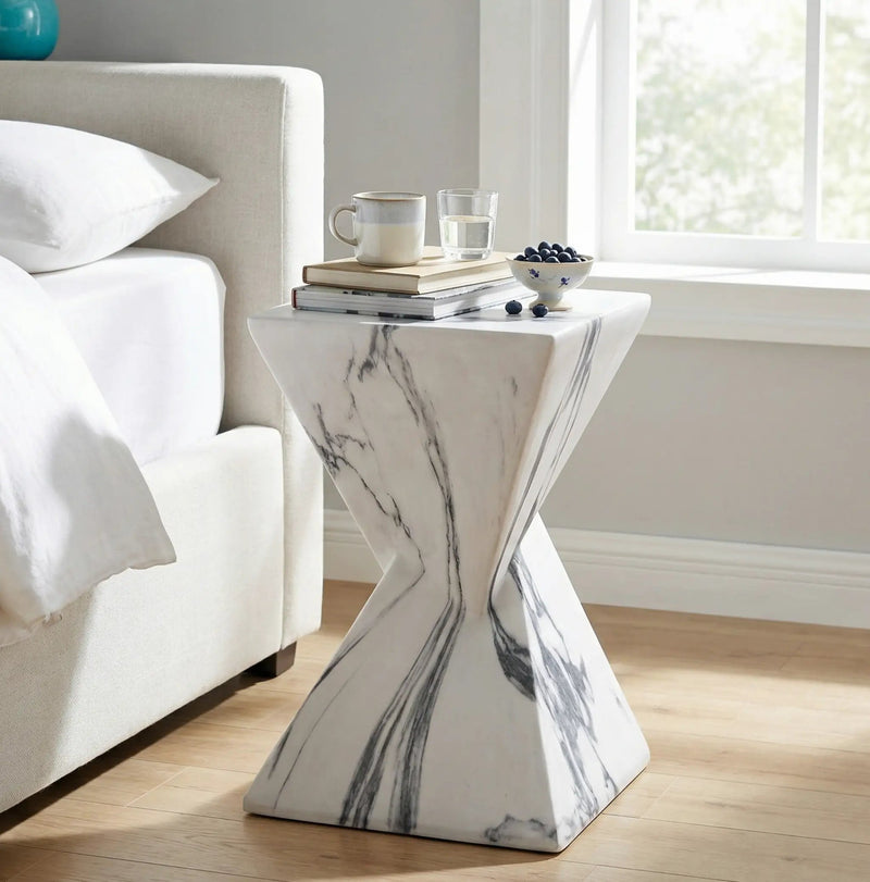 18.5"H Modern Outdoor Concrete Side Table by HouseOfZazla
