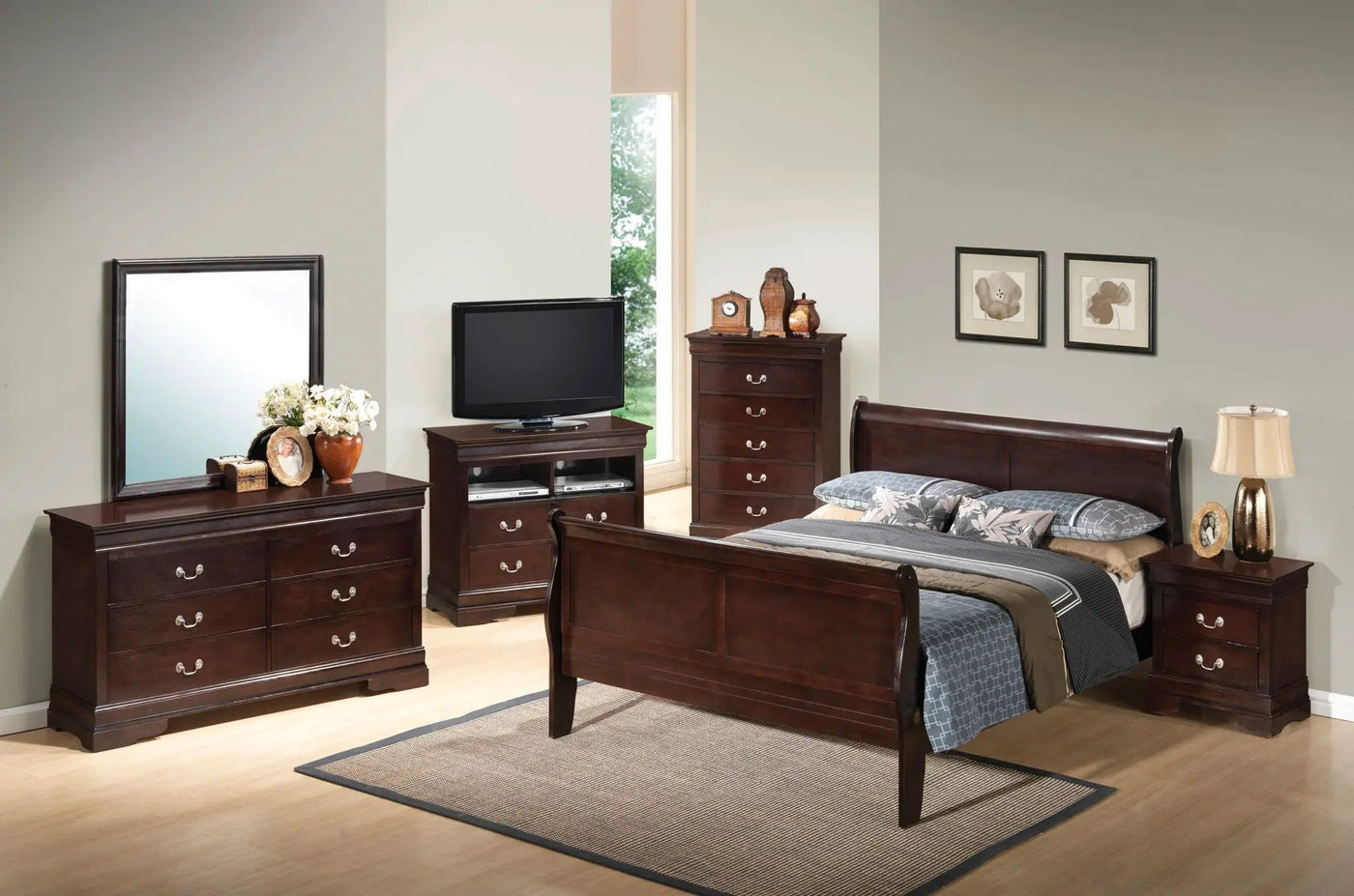 Louis Phillipe - Panel Sleigh Bed by HouseOfZazla