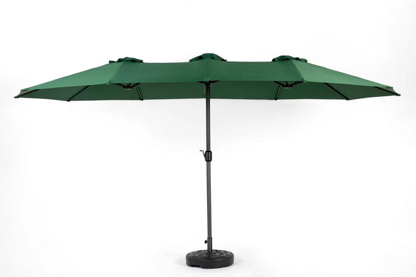 14.8 Ft Double Sided Outdoor Umbrella Rectangular Large with Crank (Dark Green)(No Base)