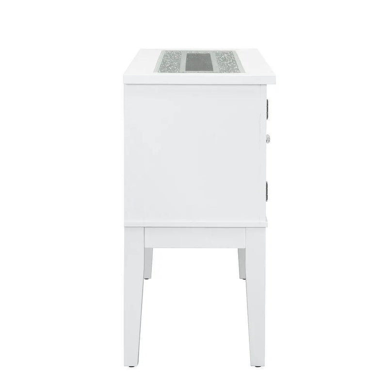 Elizaveta - Server - Faux Crystal Diamonds & White High Gloss by Unique Piece Furniture