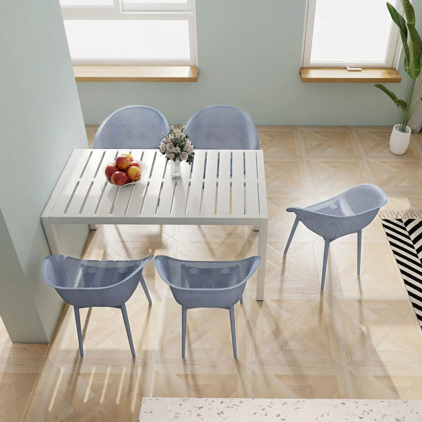 4 Pack Lounge Chair Set With Long Table by Unique Piece Furniture
