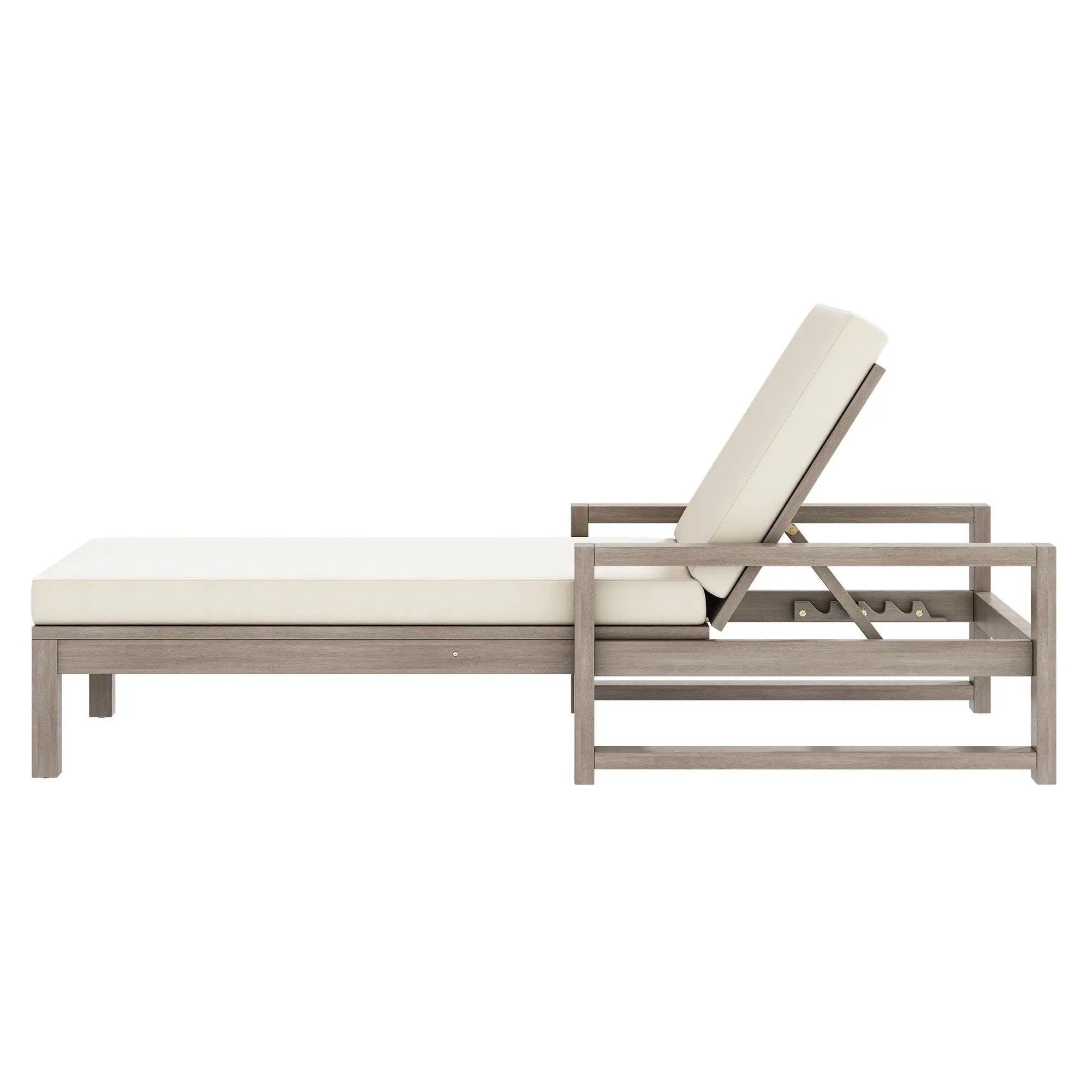 Outdoor Lounge Chairs, 5 Position Chaise Lounge With Adjustable Backrest (Set of 2) - Gray by HouseOfZazla