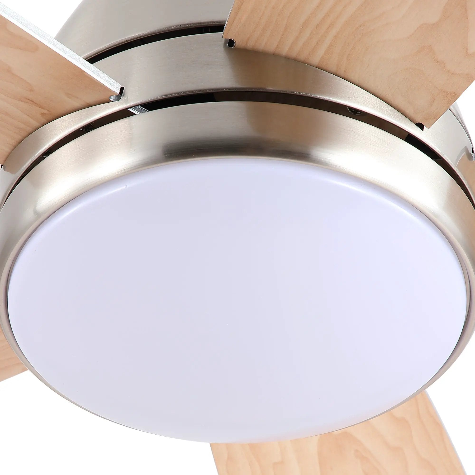 52 in. Indoor Brushed Nickel Ceiling Fan with Integrated LED Light Kit and Remote by HouseOfZazla