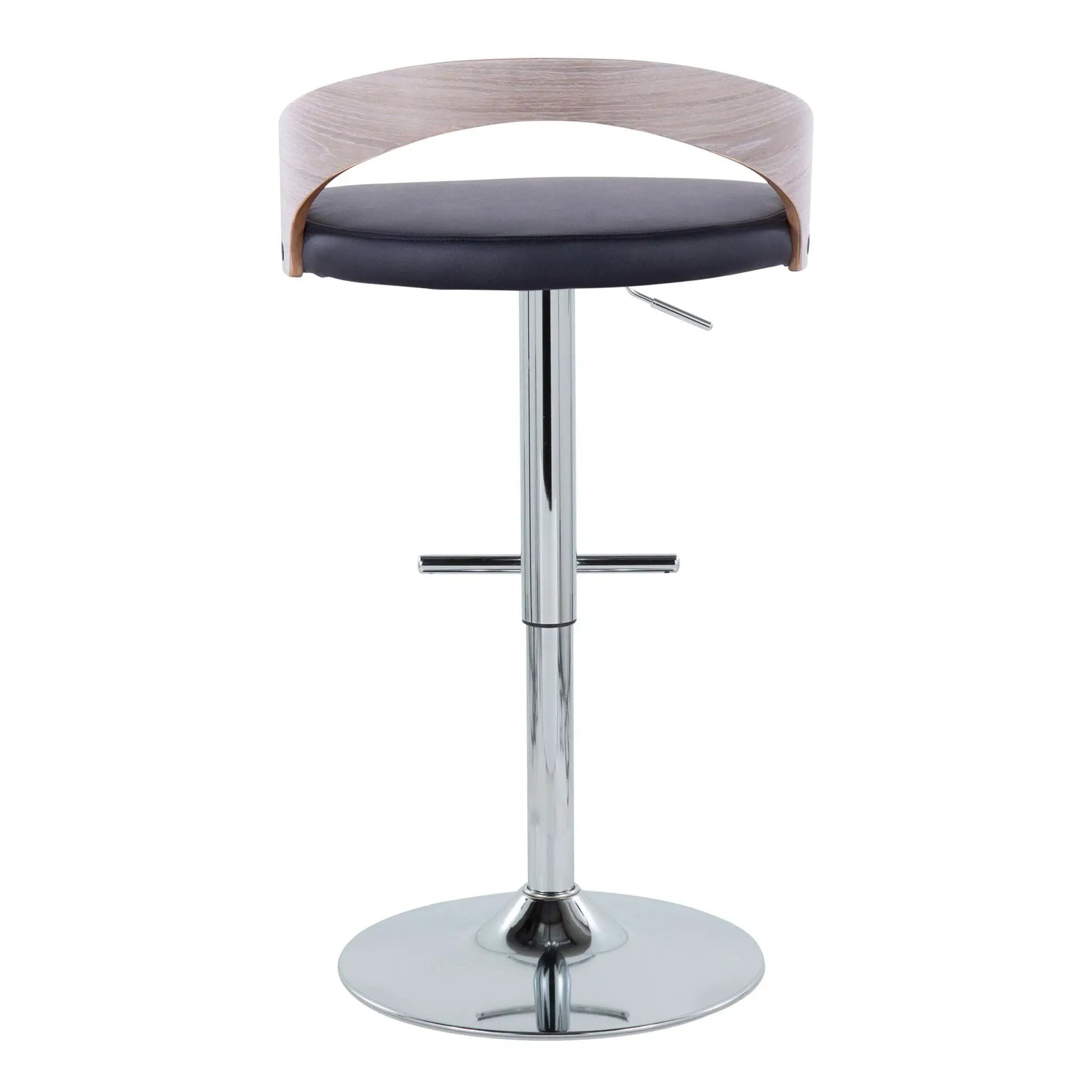 Grotto - Contemporary Adjustable Height Barstool With Swivel With Straight T Footrest (Set of 2) by HouseOfZazla