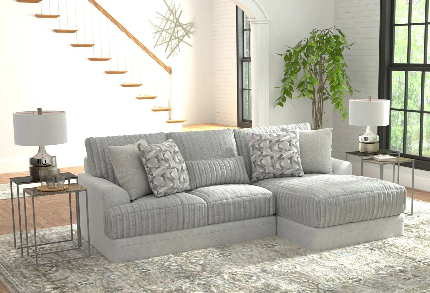 Titan - Sectional With Comfort Coil Seating And Accent Pillows Included by Unique Piece Furniture