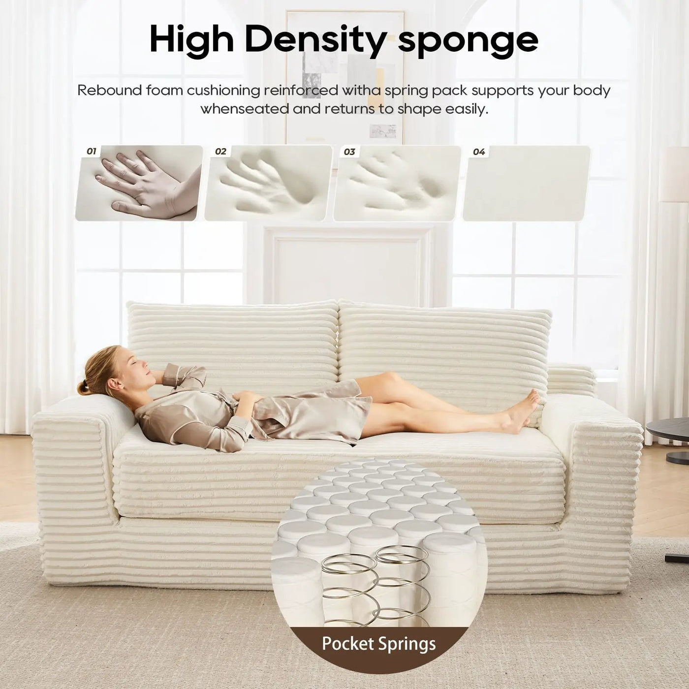 Convertible Loveseat Sofa Bed With Memory Foam & Steel Frame by Unique Piece Furniture