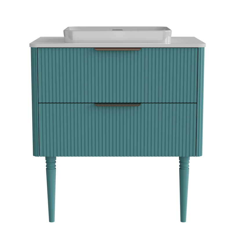 Elena Striped Aquamarine Bathroom Vanity Without Sink by HouseOfZazla