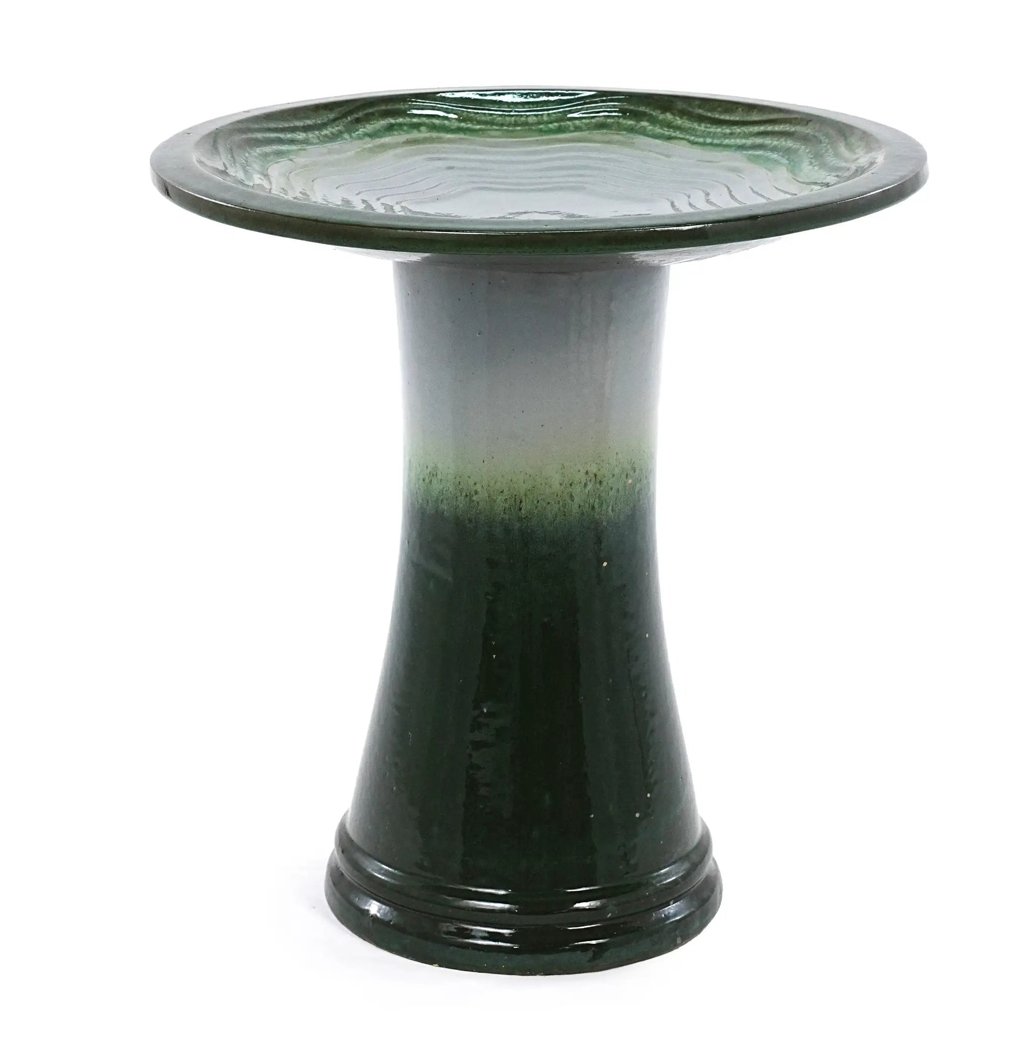17" Ceramic Bird Bath for Outside, Elegant Tall Outdoor Bird Bath by HouseOfZazla