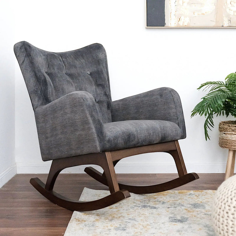 Alistair - Rocking Chair - Brown / Dark Gray by HouseOfZazla