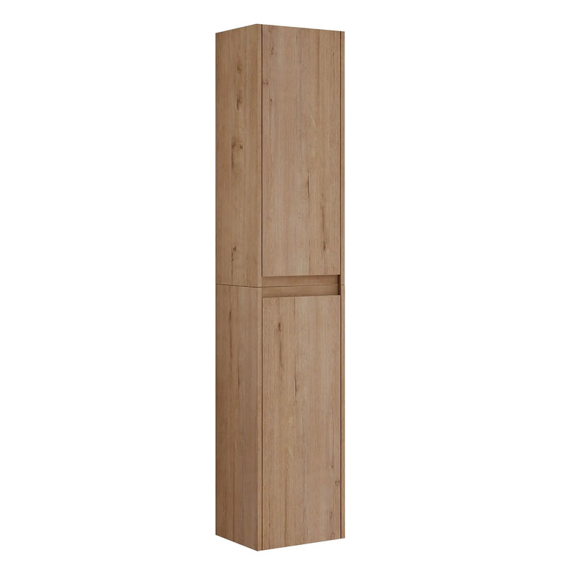 Modern Wall Mounted 30 Inch Bathroom Vanity With Resin Sink And 2 Side Cabinet In Imitative - Imitative Oak by HouseOfZazla