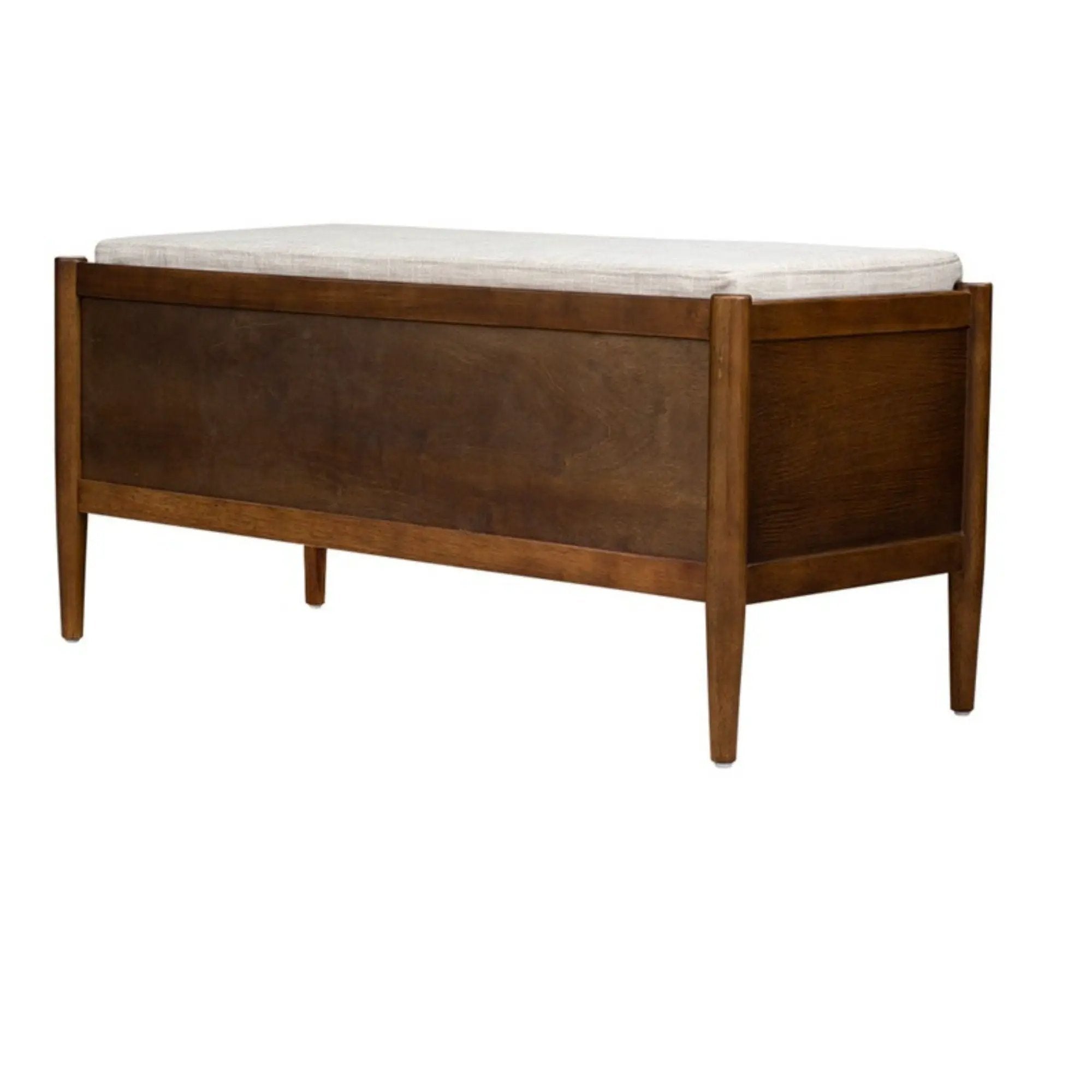 Accent Bench With Storage, Upholstered Cushion - Walnut Brown by HouseOfZazla