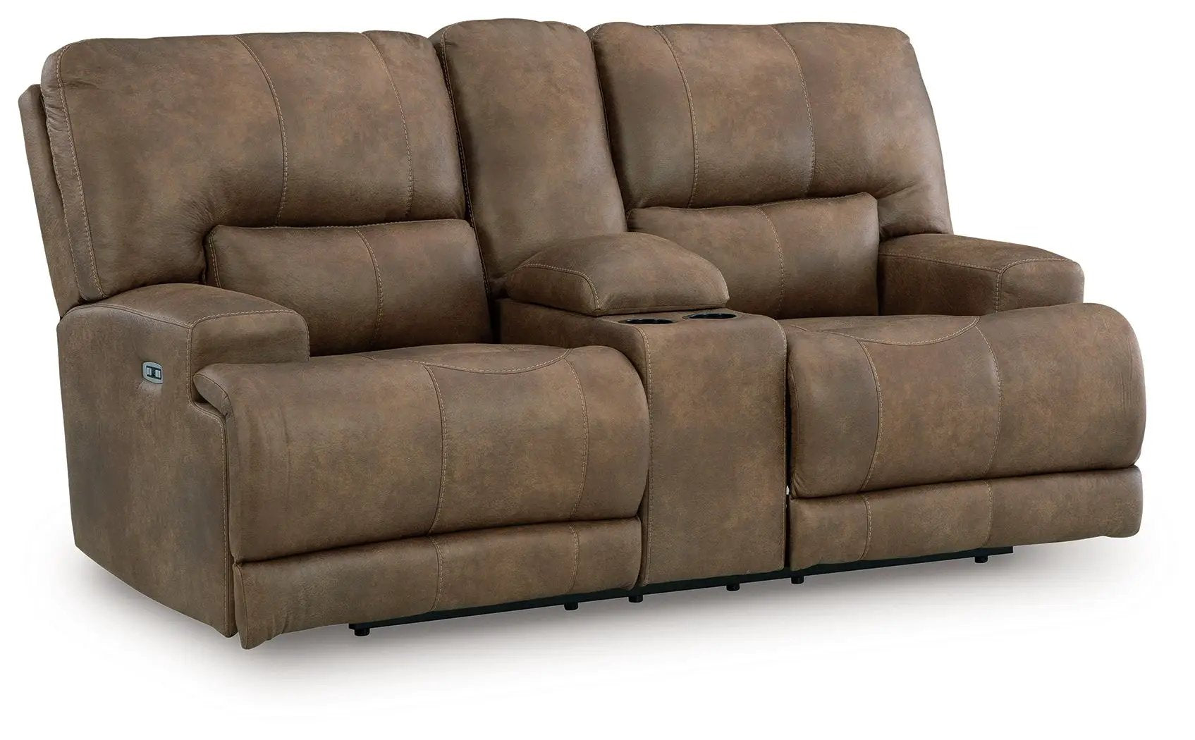 Beckley Place - Power Reclining Loveseat With Console / Adjustable Headrest - Earth by Unique Piece Furniture