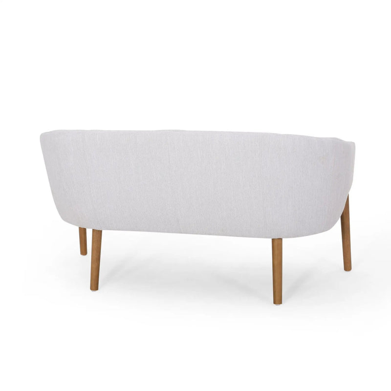 Mid Century Modern Loveseat With Channel Stitched Backrest by HouseOfZazla