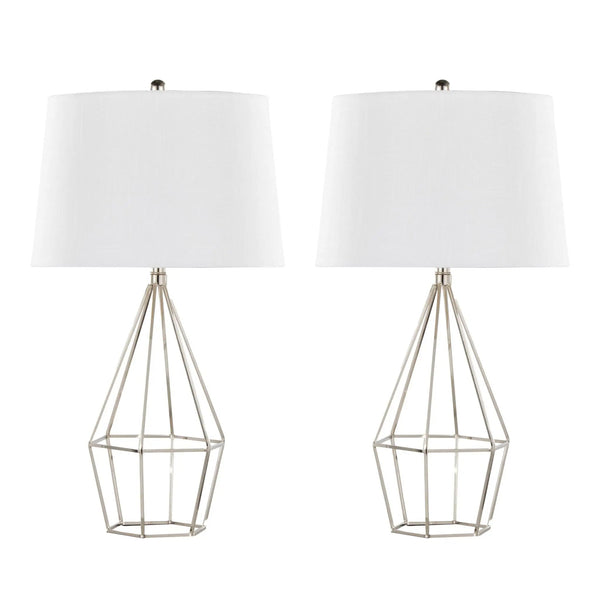 Diana - Contemporary Table Lamp (Set of 2) - Polished Nickel / Black Satin