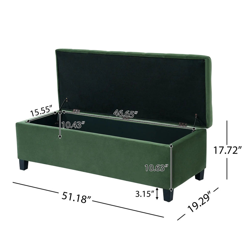 Upholstered Storage Ottoman Bench, Foot Rest For Bedroom by HouseOfZazla