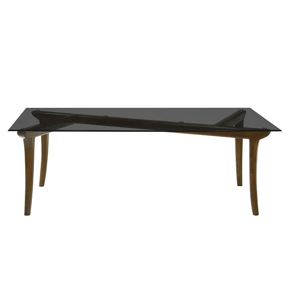 Danzel - Dining Table With Glass Top - Vintage Oak by Unique Piece Furniture