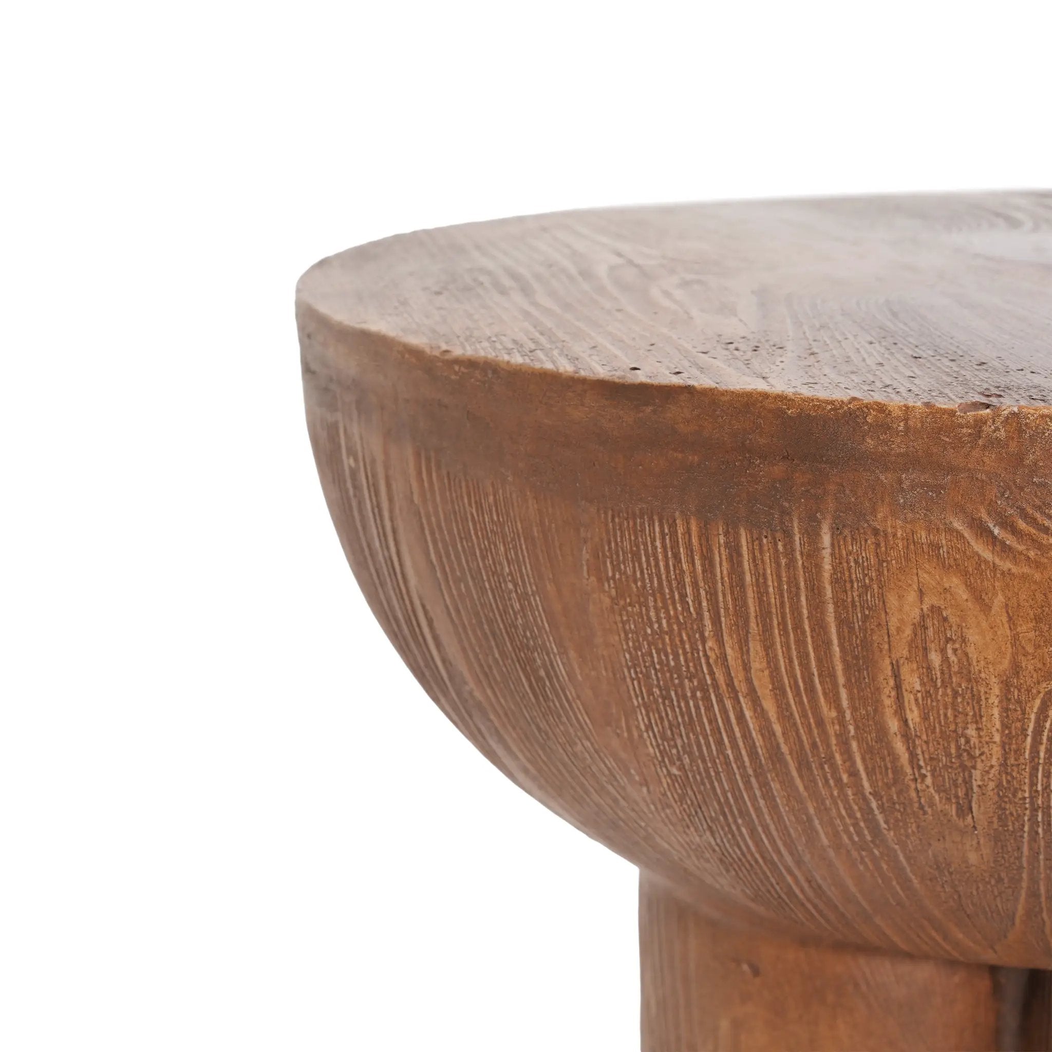 Iris Outdoor Patio Three-Legged Wood-Grain Side Table by HouseOfZazla