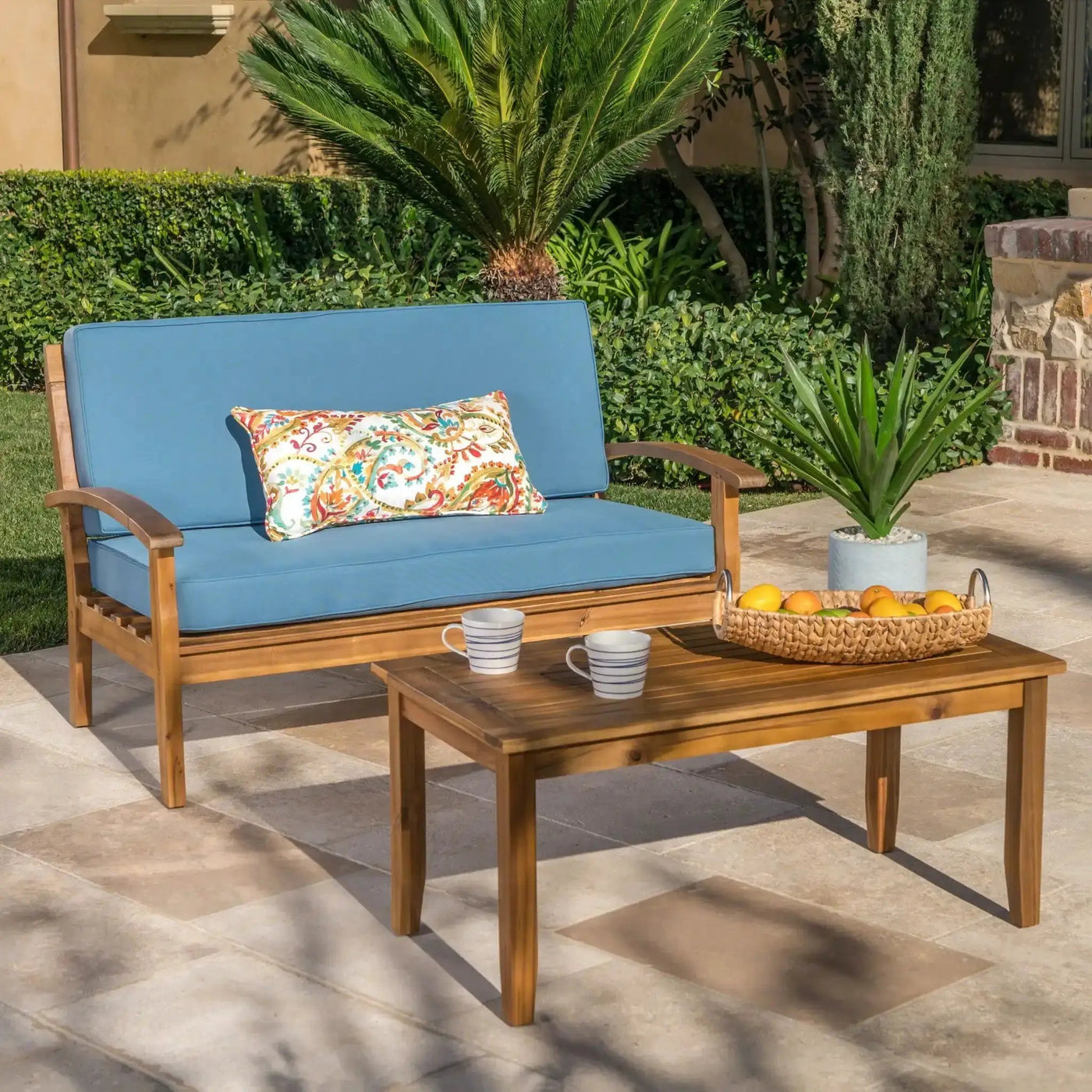 Outdoor Chat Set With Coffee Table and Loveseat by HouseOfZazla